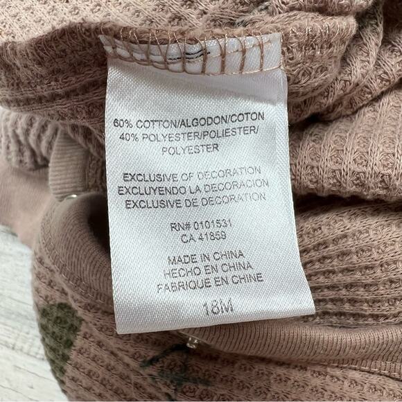 Disney Baby Romper Boys Size 18M Beige Mickey Mouse Waffle Knit Snap Front - Picture 7 of 7